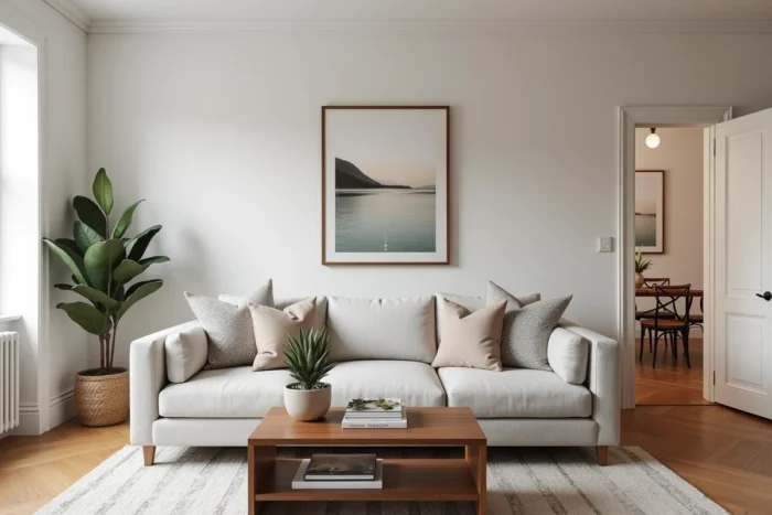 Appartement parfaitement mis en valeur pour la vente avec décoration soignée et home staging professionnel